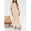 imagePRETTYGARDEN Womens Eyelet Cover Up Dress 2026 Summer Vacation Resort Maxi Dresses Beach Short Sleeve Hollow Out SundressApricot