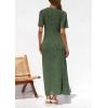 imagePRETTYGARDEN Womens Eyelet Cover Up Dress 2026 Summer Vacation Resort Maxi Dresses Beach Short Sleeve Hollow Out SundressArmy Green