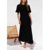 imagePRETTYGARDEN Womens Eyelet Cover Up Dress 2026 Summer Vacation Resort Maxi Dresses Beach Short Sleeve Hollow Out SundressBlack