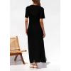imagePRETTYGARDEN Womens Eyelet Cover Up Dress 2026 Summer Vacation Resort Maxi Dresses Beach Short Sleeve Hollow Out SundressBlack