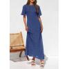 imagePRETTYGARDEN Womens Eyelet Cover Up Dress 2026 Summer Vacation Resort Maxi Dresses Beach Short Sleeve Hollow Out SundressBlue