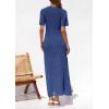 imagePRETTYGARDEN Womens Eyelet Cover Up Dress 2026 Summer Vacation Resort Maxi Dresses Beach Short Sleeve Hollow Out SundressBlue