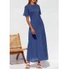 imagePRETTYGARDEN Womens Eyelet Cover Up Dress 2026 Summer Vacation Resort Maxi Dresses Beach Short Sleeve Hollow Out SundressBlue