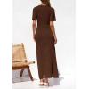 imagePRETTYGARDEN Womens Eyelet Cover Up Dress 2026 Summer Vacation Resort Maxi Dresses Beach Short Sleeve Hollow Out SundressBrown