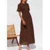 imagePRETTYGARDEN Womens Eyelet Cover Up Dress 2026 Summer Vacation Resort Maxi Dresses Beach Short Sleeve Hollow Out SundressBrown