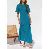 imagePRETTYGARDEN Womens Eyelet Cover Up Dress 2026 Summer Vacation Resort Maxi Dresses Beach Short Sleeve Hollow Out SundressLake Blue