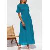 imagePRETTYGARDEN Womens Eyelet Cover Up Dress 2026 Summer Vacation Resort Maxi Dresses Beach Short Sleeve Hollow Out SundressLake Blue