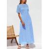 imagePRETTYGARDEN Womens Eyelet Cover Up Dress 2026 Summer Vacation Resort Maxi Dresses Beach Short Sleeve Hollow Out SundressLight Blue