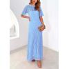 imagePRETTYGARDEN Womens Eyelet Cover Up Dress 2026 Summer Vacation Resort Maxi Dresses Beach Short Sleeve Hollow Out SundressLight Blue