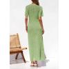 imagePRETTYGARDEN Womens Eyelet Cover Up Dress 2026 Summer Vacation Resort Maxi Dresses Beach Short Sleeve Hollow Out SundressMint Green