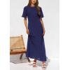 imagePRETTYGARDEN Womens Eyelet Cover Up Dress 2026 Summer Vacation Resort Maxi Dresses Beach Short Sleeve Hollow Out SundressNavy