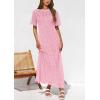 imagePRETTYGARDEN Womens Eyelet Cover Up Dress 2026 Summer Vacation Resort Maxi Dresses Beach Short Sleeve Hollow Out SundressPink