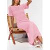 imagePRETTYGARDEN Womens Eyelet Cover Up Dress 2026 Summer Vacation Resort Maxi Dresses Beach Short Sleeve Hollow Out SundressPink