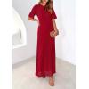 imagePRETTYGARDEN Womens Eyelet Cover Up Dress 2026 Summer Vacation Resort Maxi Dresses Beach Short Sleeve Hollow Out SundressRed