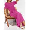 imagePRETTYGARDEN Womens Eyelet Cover Up Dress 2026 Summer Vacation Resort Maxi Dresses Beach Short Sleeve Hollow Out SundressRose Red