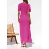 imagePRETTYGARDEN Womens Eyelet Cover Up Dress 2026 Summer Vacation Resort Maxi Dresses Beach Short Sleeve Hollow Out SundressRose Red