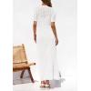 imagePRETTYGARDEN Womens Eyelet Cover Up Dress 2026 Summer Vacation Resort Maxi Dresses Beach Short Sleeve Hollow Out SundressWhite