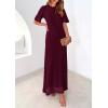 imagePRETTYGARDEN Womens Eyelet Cover Up Dress 2026 Summer Vacation Resort Maxi Dresses Beach Short Sleeve Hollow Out SundressWine Red