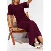 imagePRETTYGARDEN Womens Eyelet Cover Up Dress 2026 Summer Vacation Resort Maxi Dresses Beach Short Sleeve Hollow Out SundressWine Red