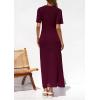 imagePRETTYGARDEN Womens Eyelet Cover Up Dress 2026 Summer Vacation Resort Maxi Dresses Beach Short Sleeve Hollow Out SundressWine Red