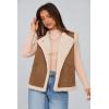 imagePRETTYGARDEN Womens Fall Fashion Faux Suede Vest Casual Sleeveless Button Down Fleece Sherpa Jacket Winter Coats Outerwear