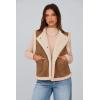 imagePRETTYGARDEN Womens Fall Fashion Faux Suede Vest Casual Sleeveless Button Down Fleece Sherpa Jacket Winter Coats Outerwear