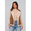 imagePRETTYGARDEN Womens Fall Fashion Faux Suede Vest Casual Sleeveless Button Down Fleece Sherpa Jacket Winter Coats Outerwear