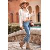 imagePRETTYGARDEN Womens Fringe Faux Suede Leather Jackets Fall Fashion 2026 Tassel Motorcycle Cropped CoatsBeige White