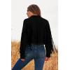 imagePRETTYGARDEN Womens Fringe Faux Suede Leather Jackets Fall Fashion 2026 Tassel Motorcycle Cropped CoatsBlack