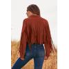 imagePRETTYGARDEN Womens Fringe Faux Suede Leather Jackets Fall Fashion 2026 Tassel Motorcycle Cropped CoatsBrick Red
