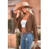 imagePRETTYGARDEN Womens Fringe Faux Suede Leather Jackets Fall Fashion 2026 Tassel Motorcycle Cropped CoatsCoffee