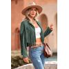 imagePRETTYGARDEN Womens Fringe Faux Suede Leather Jackets Fall Fashion 2026 Tassel Motorcycle Cropped CoatsGreen