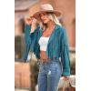 imagePRETTYGARDEN Womens Fringe Faux Suede Leather Jackets Fall Fashion 2026 Tassel Motorcycle Cropped CoatsLake Blue