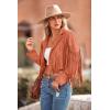 imagePRETTYGARDEN Womens Fringe Faux Suede Leather Jackets Fall Fashion 2026 Tassel Motorcycle Cropped CoatsOrange