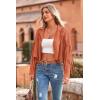 imagePRETTYGARDEN Womens Fringe Faux Suede Leather Jackets Fall Fashion 2026 Tassel Motorcycle Cropped CoatsOrange