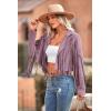 imagePRETTYGARDEN Womens Fringe Faux Suede Leather Jackets Fall Fashion 2026 Tassel Motorcycle Cropped CoatsPurple