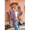 imagePRETTYGARDEN Womens Fringe Faux Suede Leather Jackets Fall Fashion 2026 Tassel Motorcycle Cropped CoatsPurple