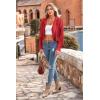 imagePRETTYGARDEN Womens Fringe Faux Suede Leather Jackets Fall Fashion 2026 Tassel Motorcycle Cropped CoatsRed