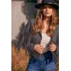 imagePRETTYGARDEN Womens Fringe Faux Suede Leather Jackets Fall Fashion 2026 Tassel Motorcycle Cropped CoatsSilver Grey