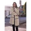 imagePRETTYGARDEN Womens Full Zip Fleece Jacket Long Sleeve Lapel Warm Winter Sherpa Coat With Pockets Beige ApricotSmall