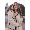 imagePRETTYGARDEN Womens Full Zip Fleece Jacket Long Sleeve Lapel Warm Winter Sherpa Coat With Pockets Beige ApricotSmall