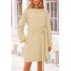 imagePRETTYGARDEN Womens Long Sleeve Dresses Spring Fall Casual Short Belted Dress Trendy Quilted Outfits with Pockets