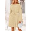 imagePRETTYGARDEN Womens Long Sleeve Dresses Spring Fall Casual Short Belted Dress Trendy Quilted Outfits with Pockets