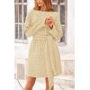 imagePRETTYGARDEN Womens Long Sleeve Dresses Spring Fall Casual Short Belted Dress Trendy Quilted Outfits with Pockets