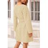 imagePRETTYGARDEN Womens Long Sleeve Dresses Spring Fall Casual Short Belted Dress Trendy Quilted Outfits with Pockets