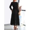 imagePRETTYGARDEN Womens Long Sleeve Maxi Dress V Neck Hollow Out Eyelet A Line Long Flowy 2026 Spring Wedding Guest DressesBlack