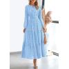 imagePRETTYGARDEN Womens Long Sleeve Maxi Dress V Neck Hollow Out Eyelet A Line Long Flowy 2026 Spring Wedding Guest DressesLight Blue