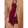 imagePRETTYGARDEN Womens Midi Summer Dresses Sleeveless Flared A Line Asymmetrical Ruffle Flowy Cocktail Party Dress Wine RedMedium