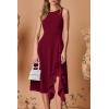 imagePRETTYGARDEN Womens Midi Summer Dresses Sleeveless Flared A Line Asymmetrical Ruffle Flowy Cocktail Party Dress Wine RedMedium