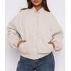 imagePRETTYGARDEN Womens Quilted Bomber Jacket Fall Fashion 2026 Lightweight Cropped Zip up Outerwear Winter Puffer Coats PocketsBeige